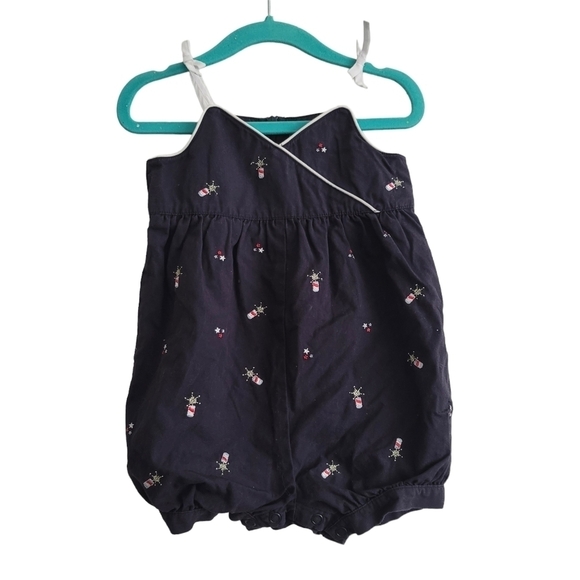 VTG Gymboree Embroidered Firecracker Fireworks July 4th Romper - Picture 1 of 7